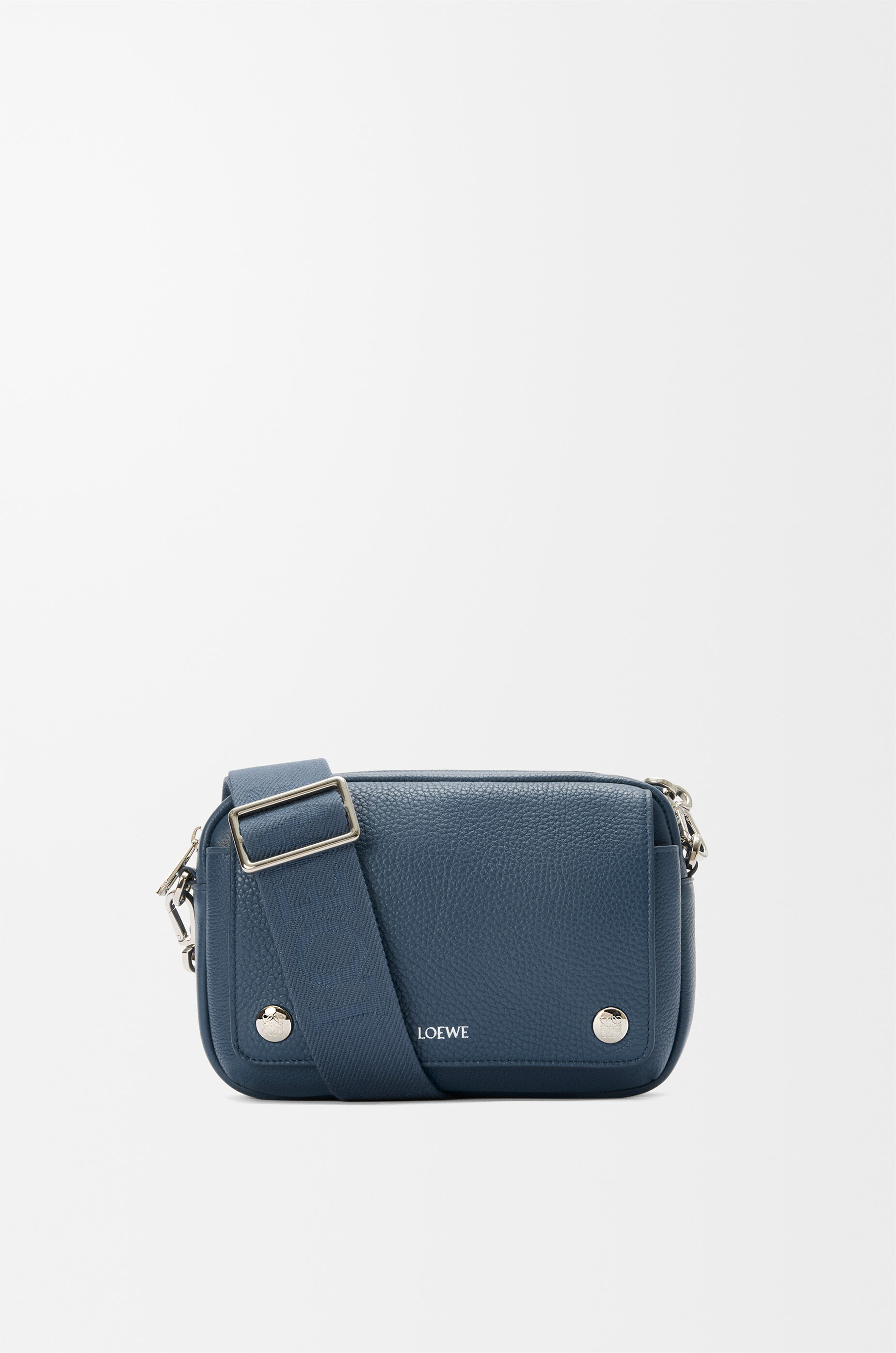 Small Pebble messenger bag in supple grained calfskin Blue - LOEWE