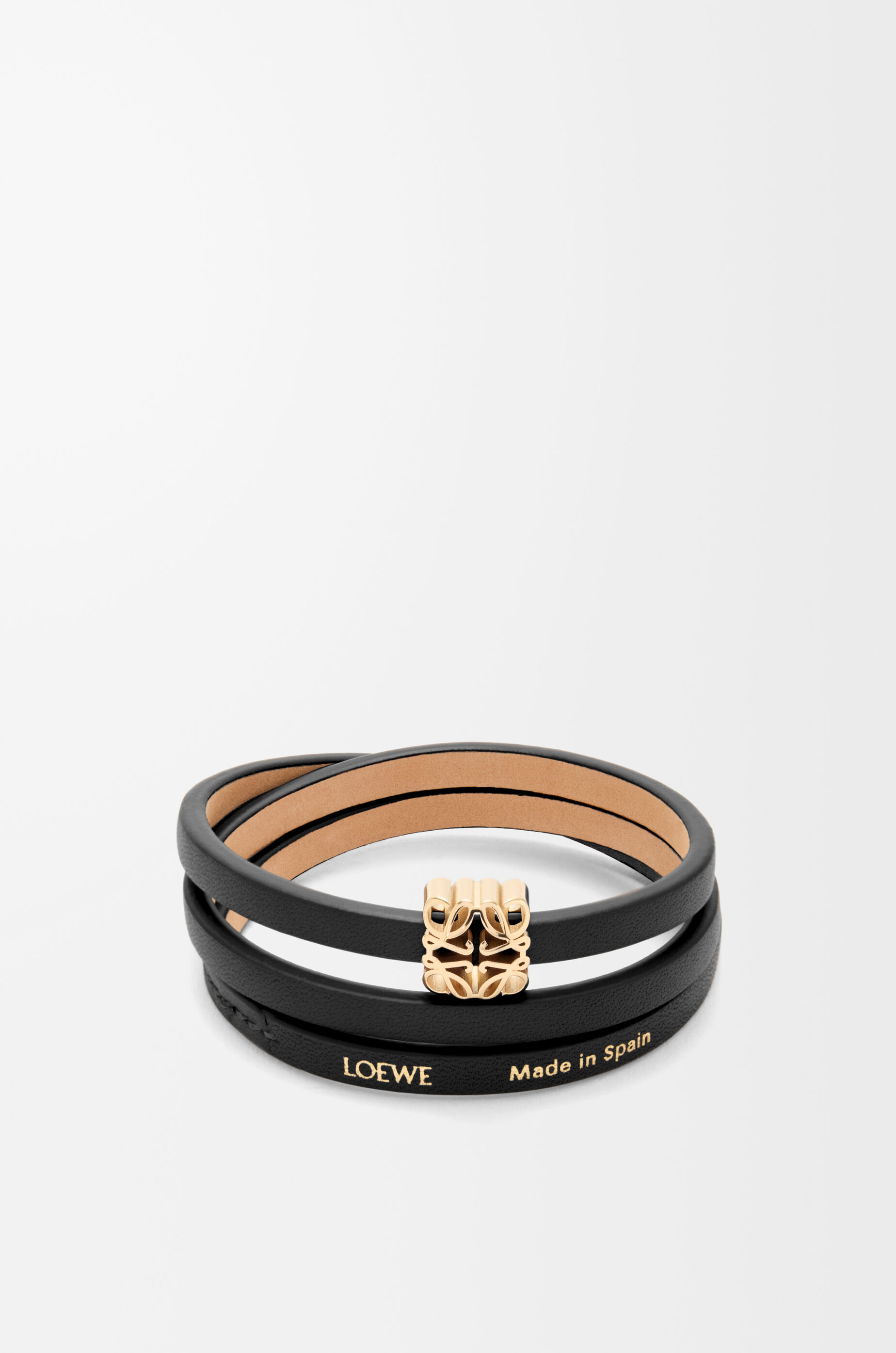 アナグラム ボンベ ツイスト ブレスレット（カーフ） ブラック - LOEWE