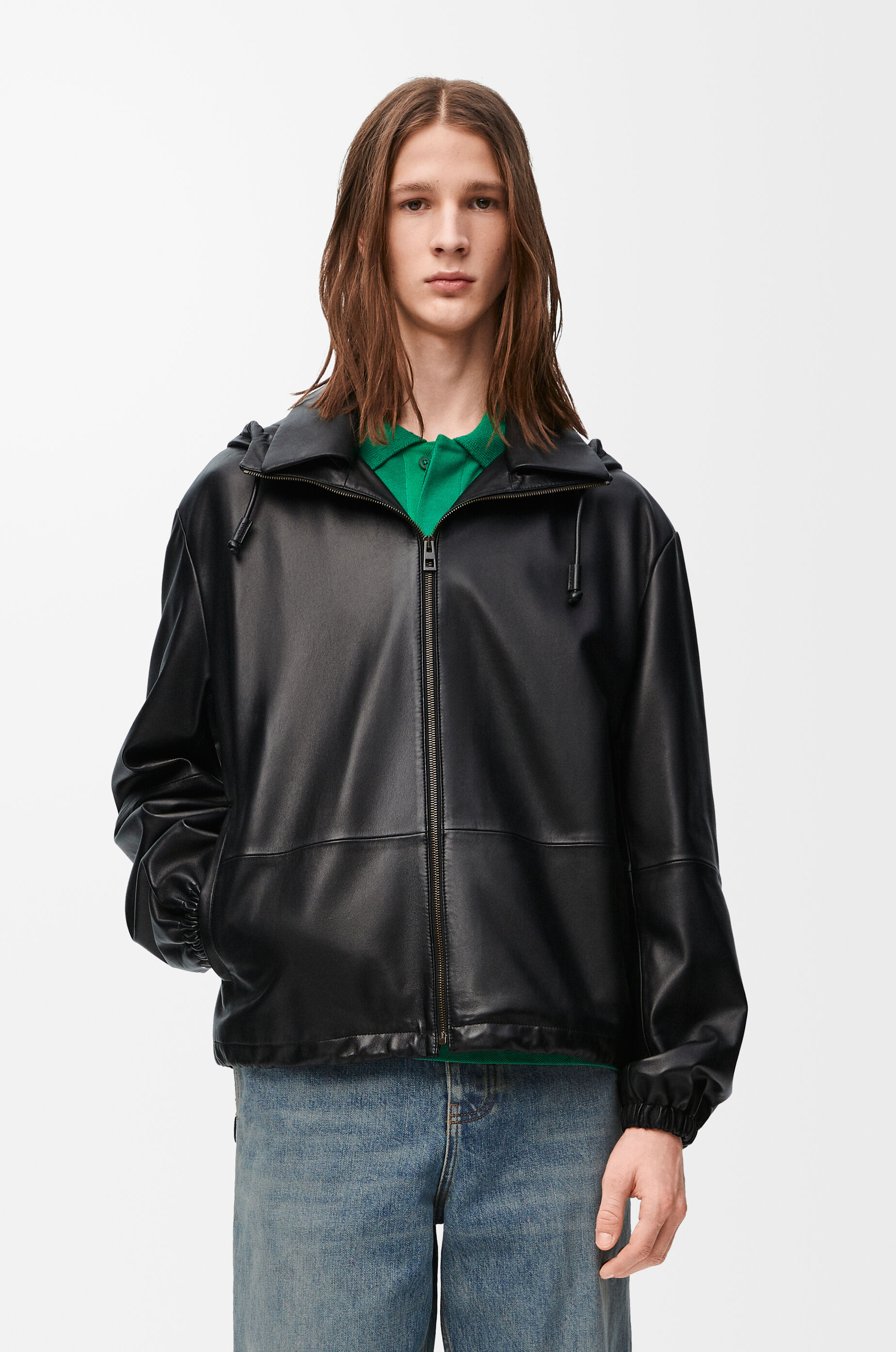Hooded jacket in nappa lambskin Black - LOEWE