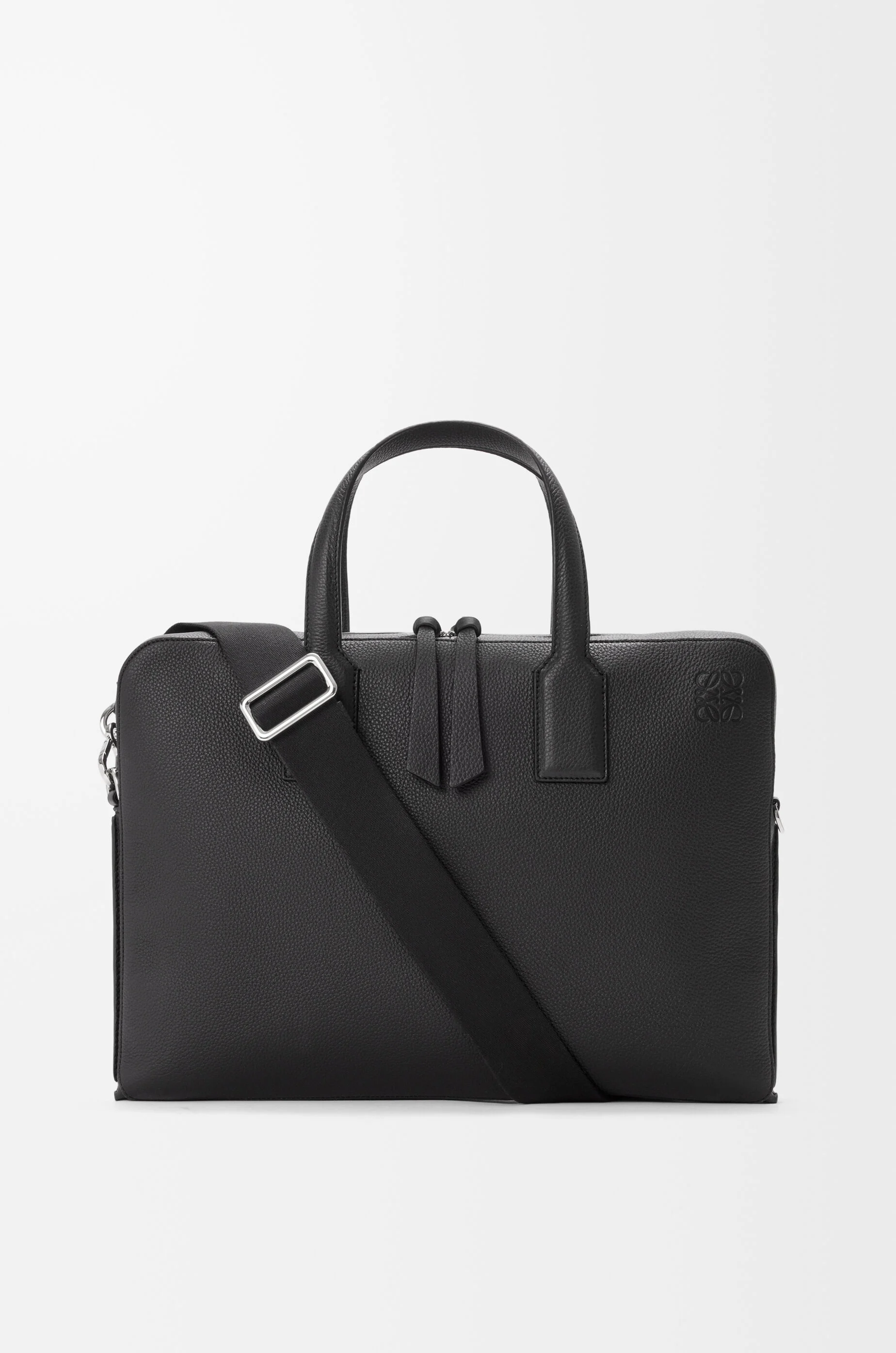 Goya thin briefcase in soft grained calfskin Black - LOEWE USA