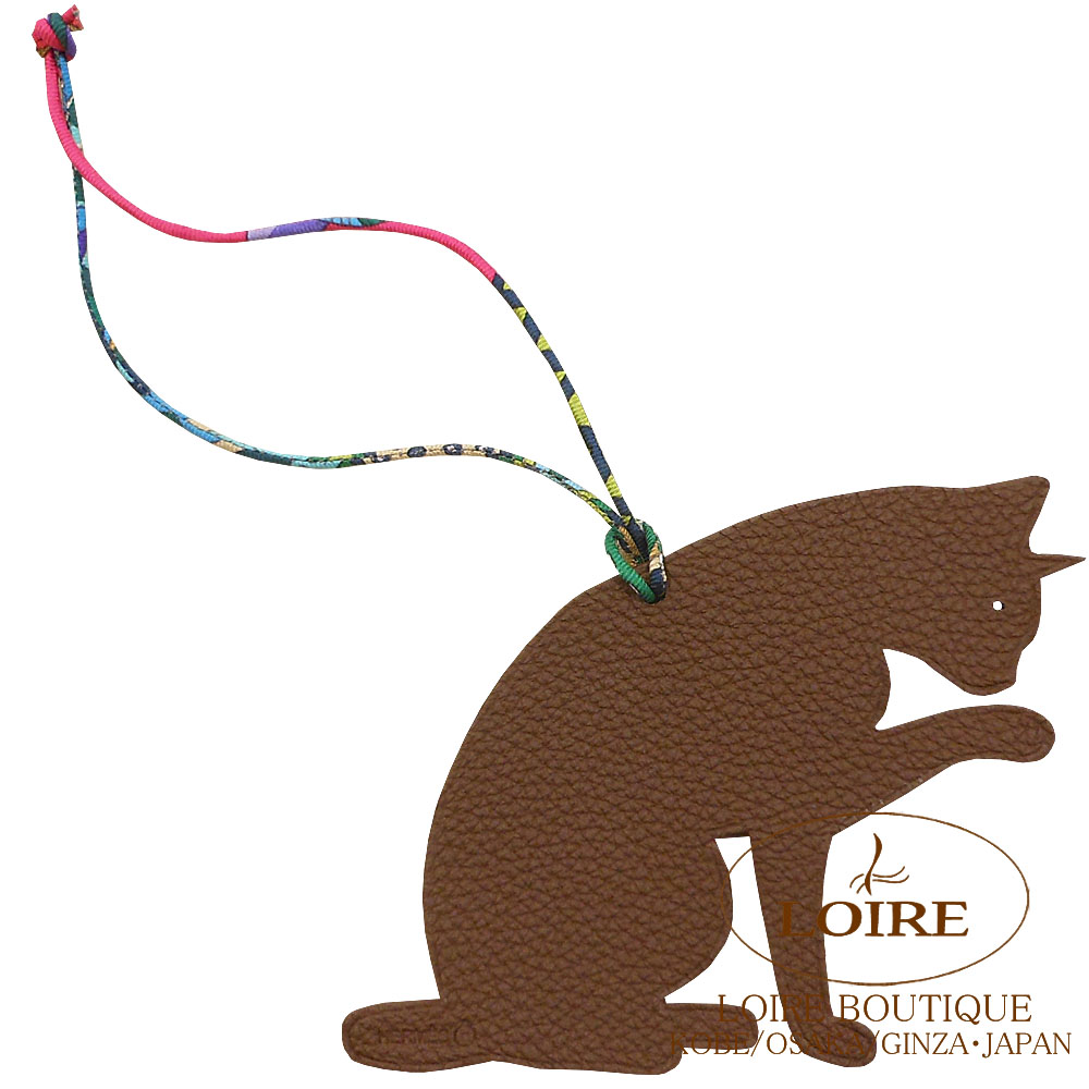 激レア✨HERMES✨ 猫の顔 アニマルチャーム キーホルダー ネコ キャット HERMES エルメス キャットチャーム ねこ 猫 バッグチャーム