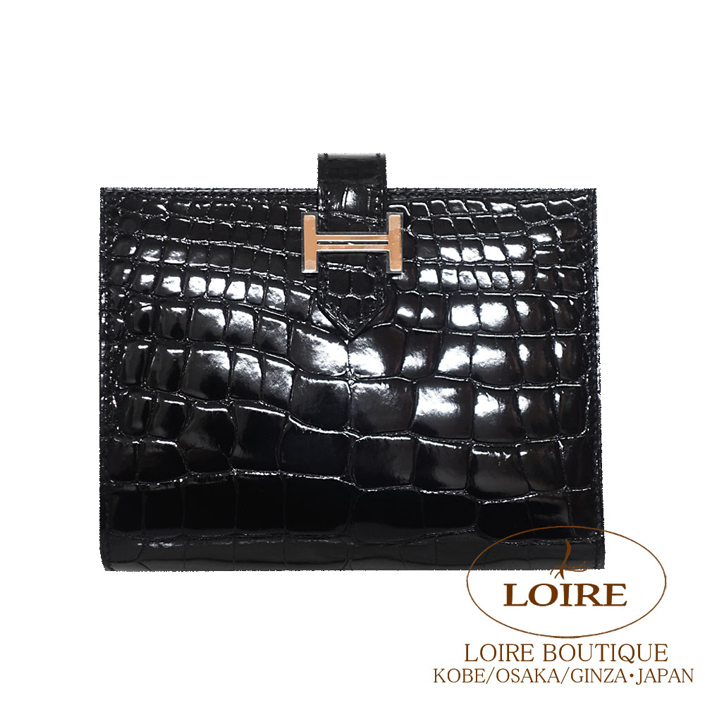 AZ✨正規品美品✨Hermèsエルメス ベアン クロコ アリゲーター エルメス<br>ベアン スフレ<br>グラファイト<br>クロコダイル