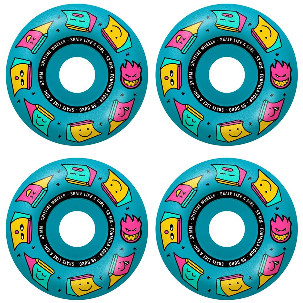 Spitfire X Skate Like a Girl Formula Four 53mm 99a Blue - CalStreets
