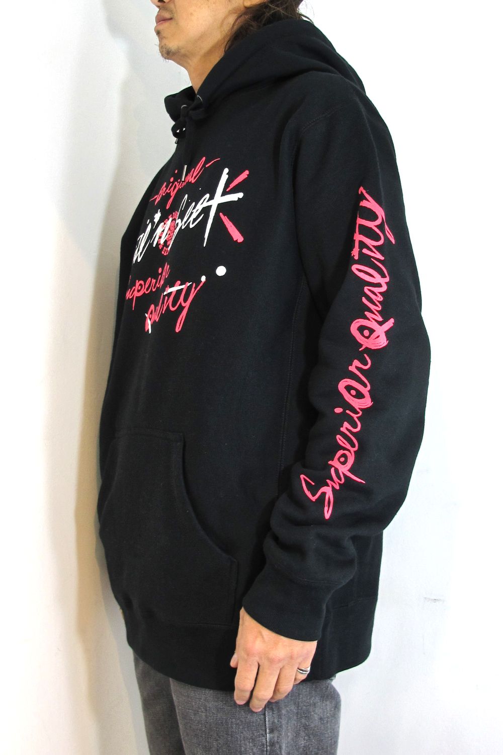 HIDE AND SEEK - ×TENDERLOIN HOODED SWEATSHIRT-1 (BLACK