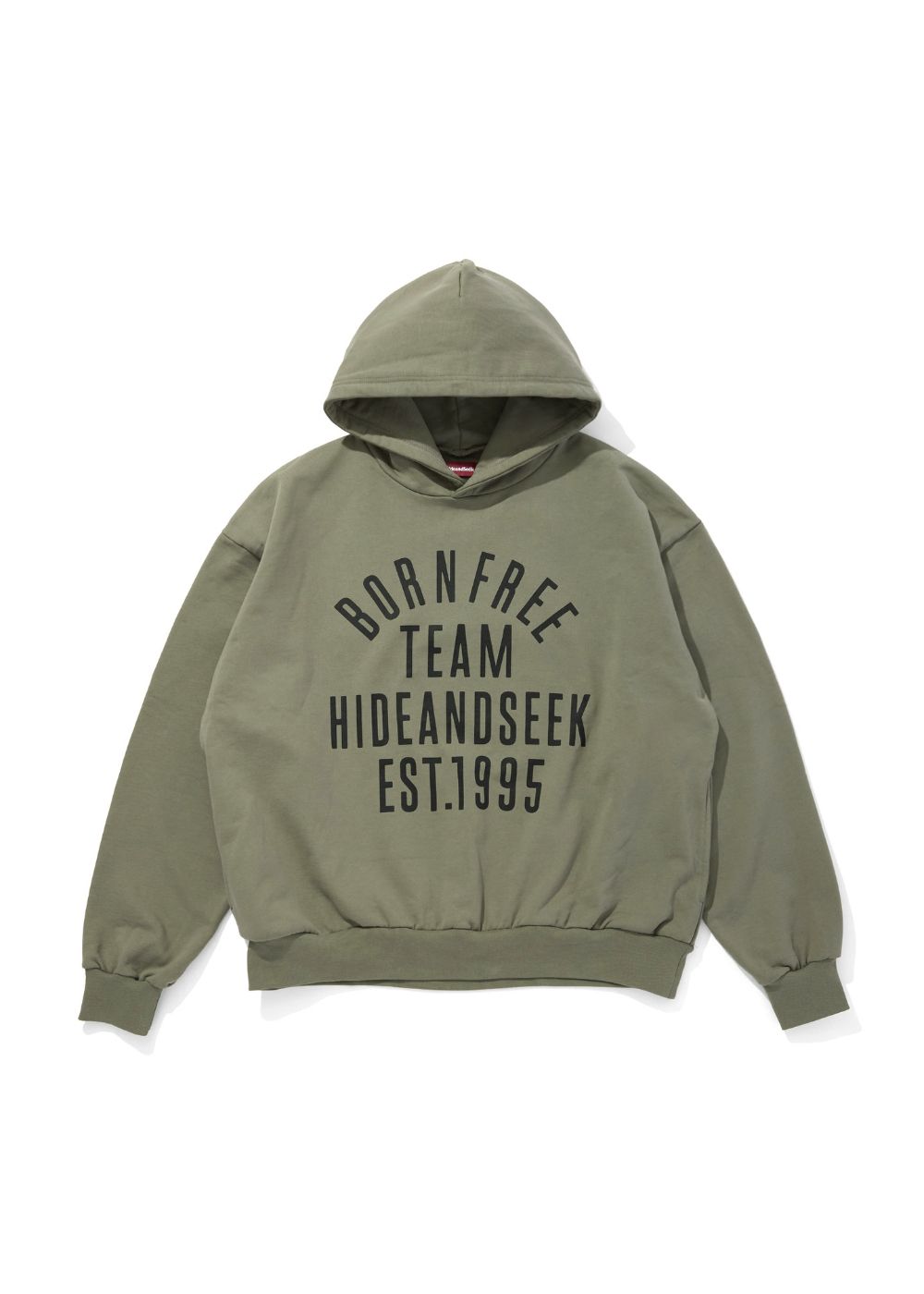 HIDE AND SEEK - College Hooded Sweat Shirt (OLIVE DRAB