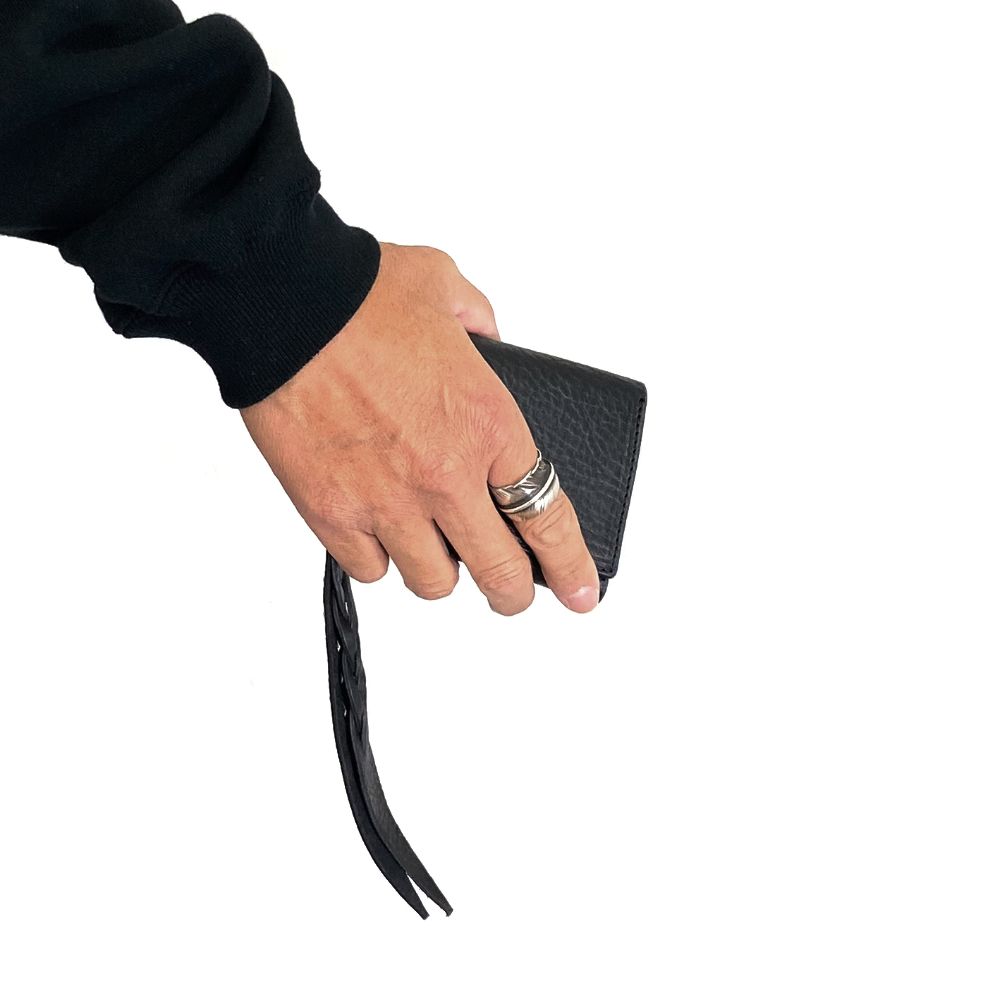 CALEE - PLANE LEATHER MULTI WALLET (BLACK) / レザー コンパクト