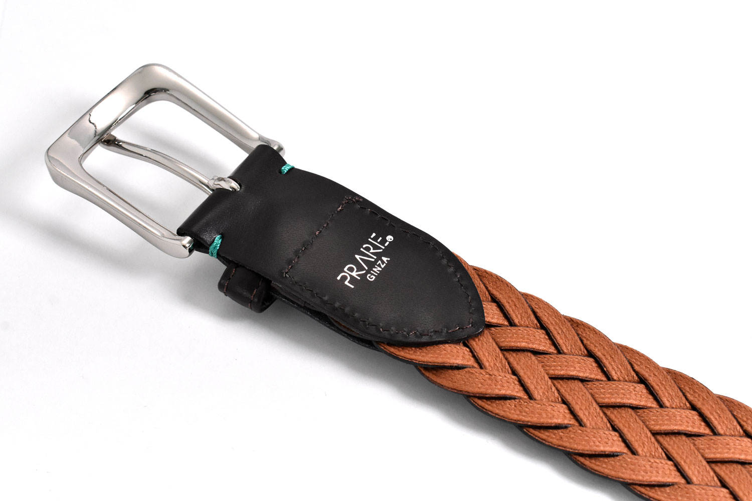 イタリアンレザーメッシュ 固定メンズベルト ピン式 「プレリーギンザ