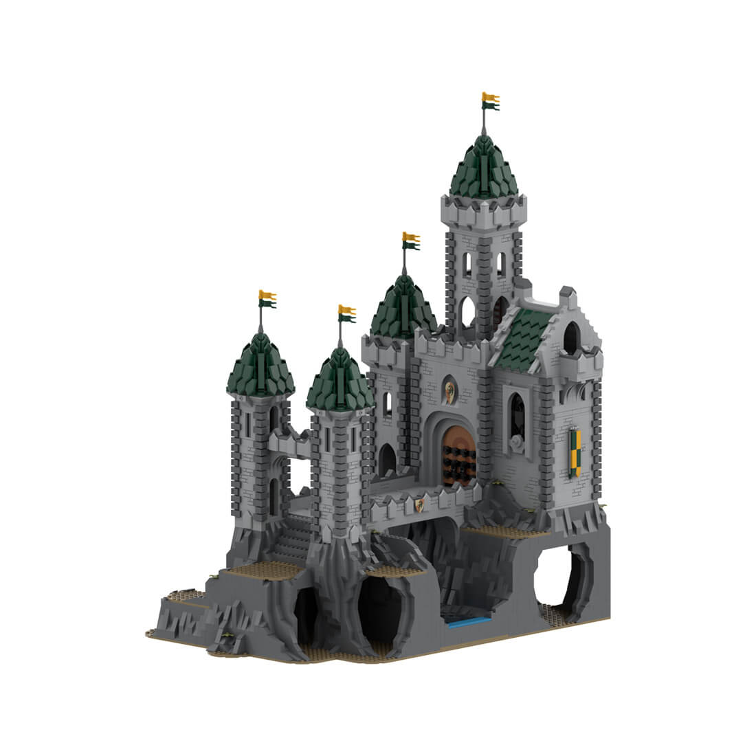 MOC-152895 Medieval Green Dragon Fortress Castle Model(6721PCS