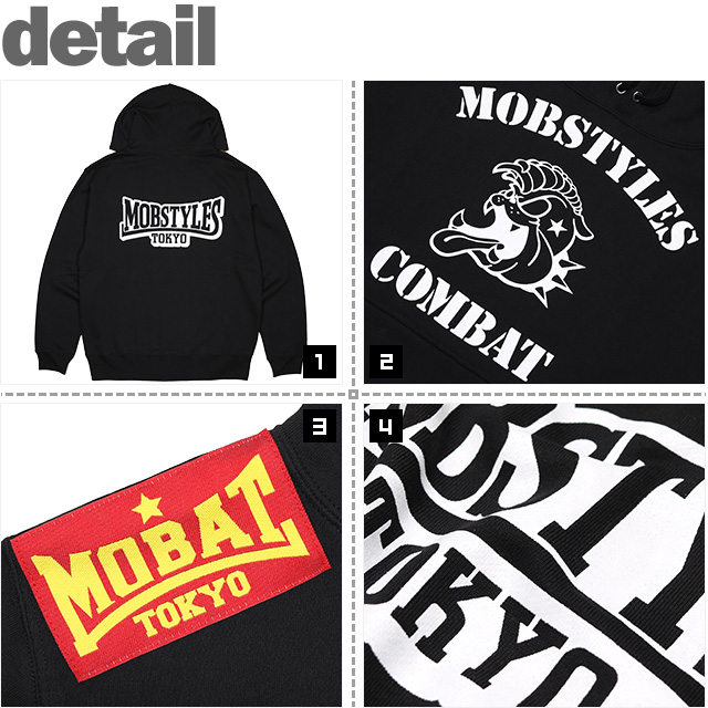 モブスタイルス) MOBSTYLES COMBAT HOODIE (HOODED)(MOB0012-BK