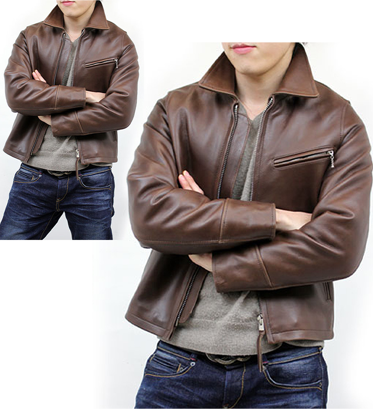 革ジャン襟付きシングルライダース（牛革）｜革製品専門店レザーハウス