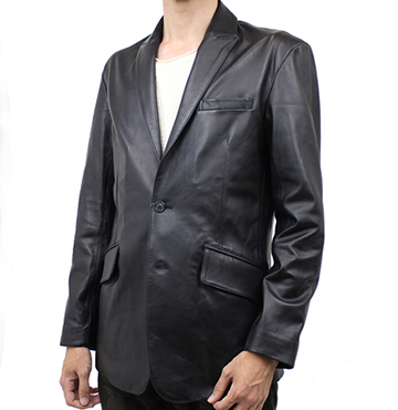 セミピークドラペルテーラードレザージャケット(ラム革)｜革製品専門店