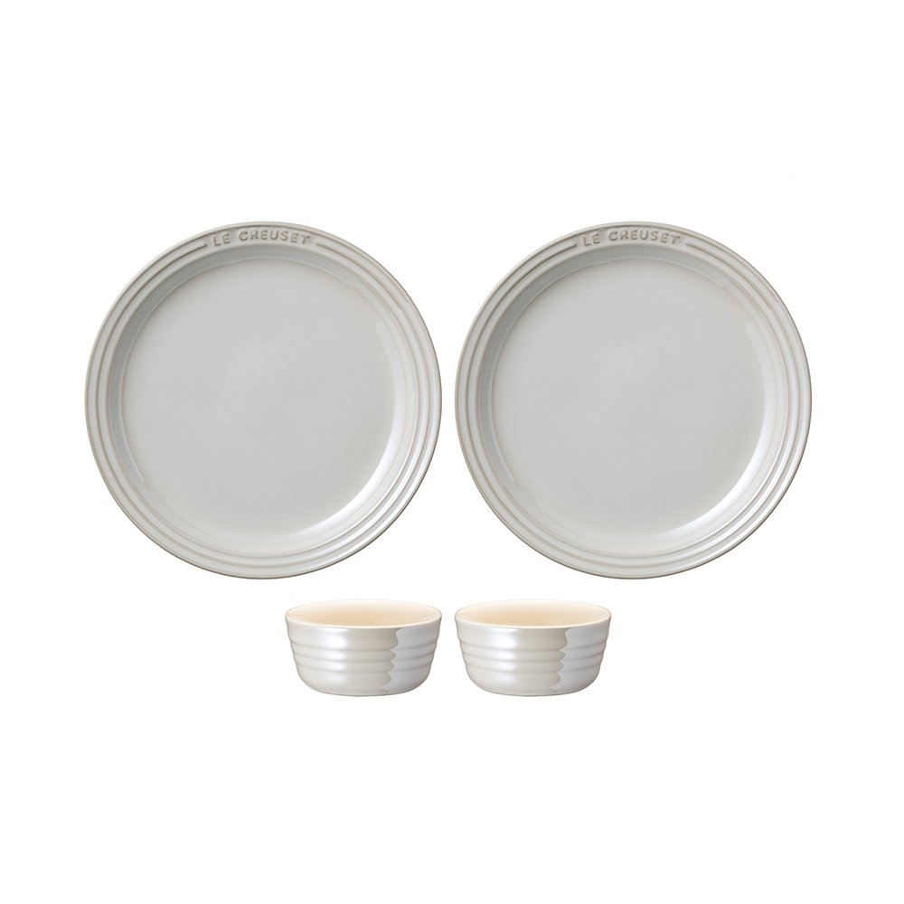 ラウンド・プレート・セット ホワイトラスター | 結婚祝い・ブライダル