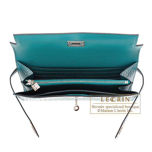 エルメス ケリーウォレットロング ブルーパオン クロコダイル