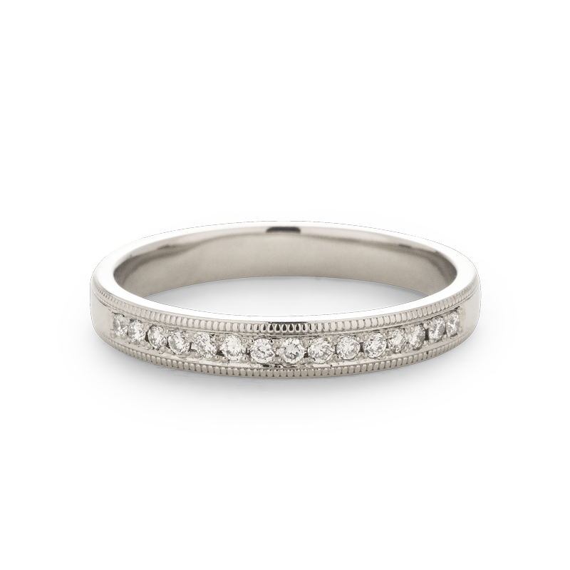 Pt900 15石 Pure（ピュア）【型番：NCM7126 W細】｜エタニティリング