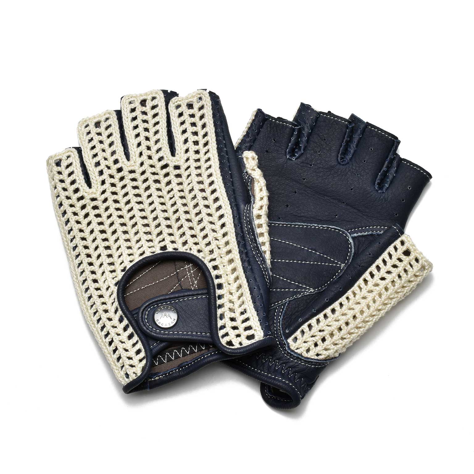 CACAZAN（カカザン）Driving Gloves / KNR-071 Ivory/Navy ｜ LE GARAGE