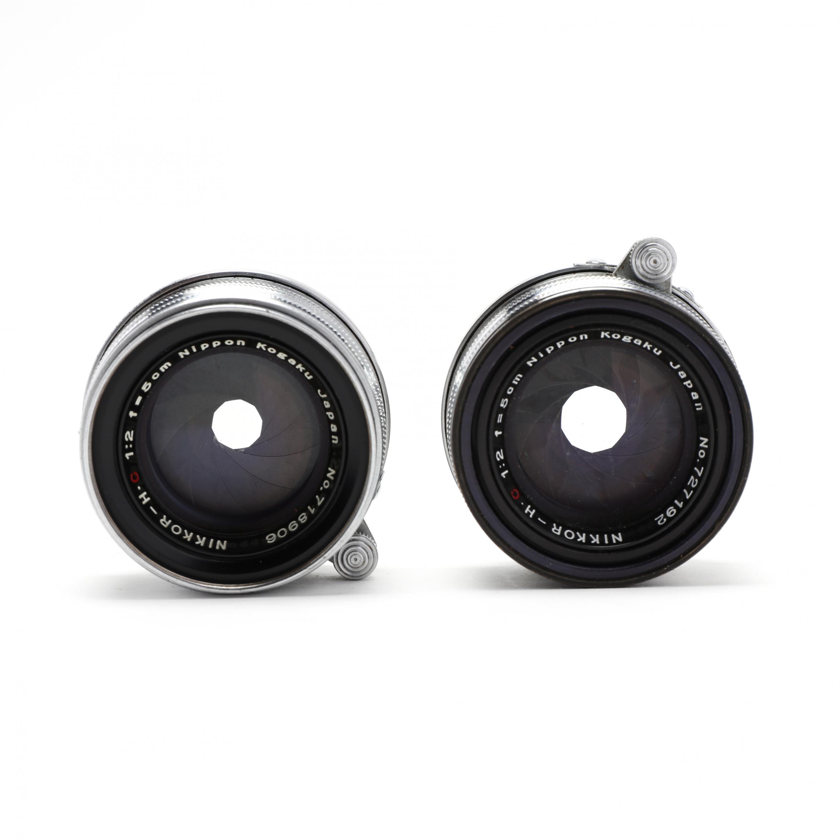 Pair of Nippon Kogaku Nikkor H.C 5cm 50mm f/2 Lenses (Lot 517
