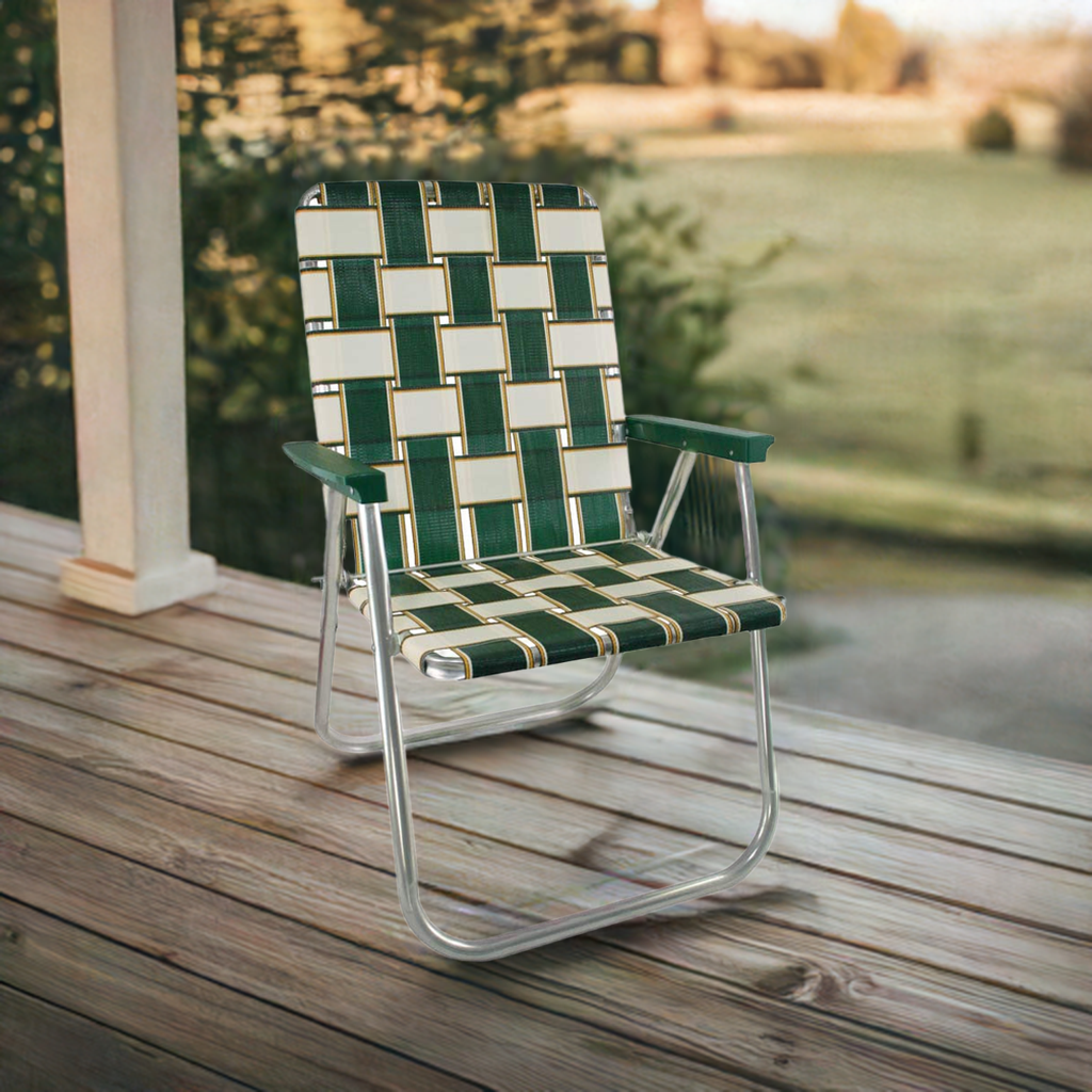 Green Classic Aluminum Folding Webbing Chair | Lawn Chair USA