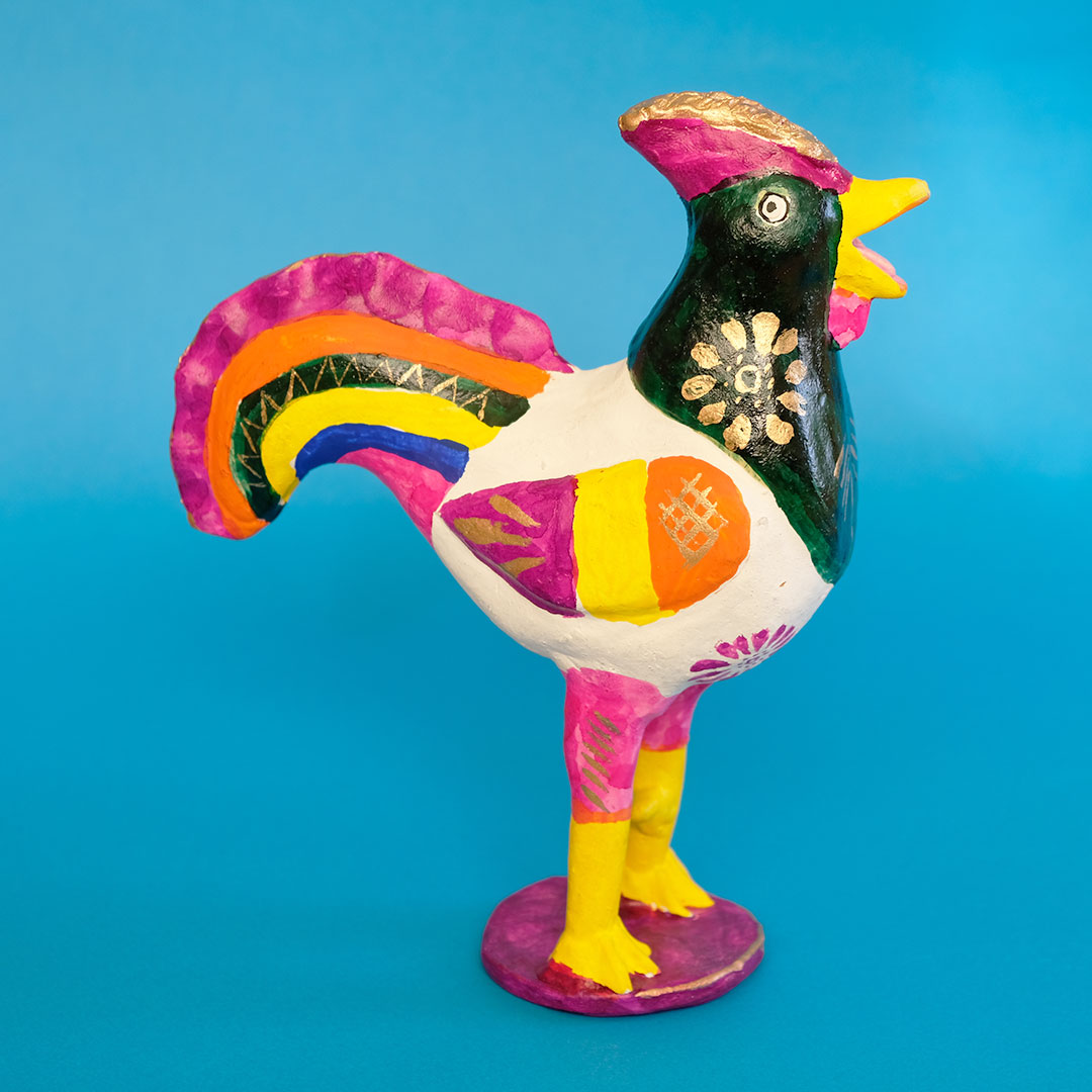 ニワトリの貯金箱（メテペック）- LABRAVA [メキシコ 民芸 フォーク