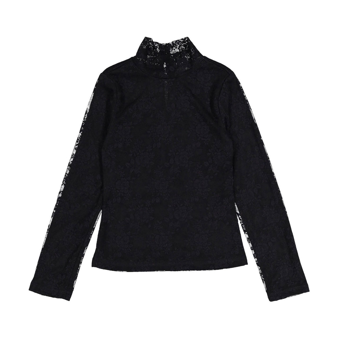 Petite Amalie Black Lace Turtleneck Top – Ladida