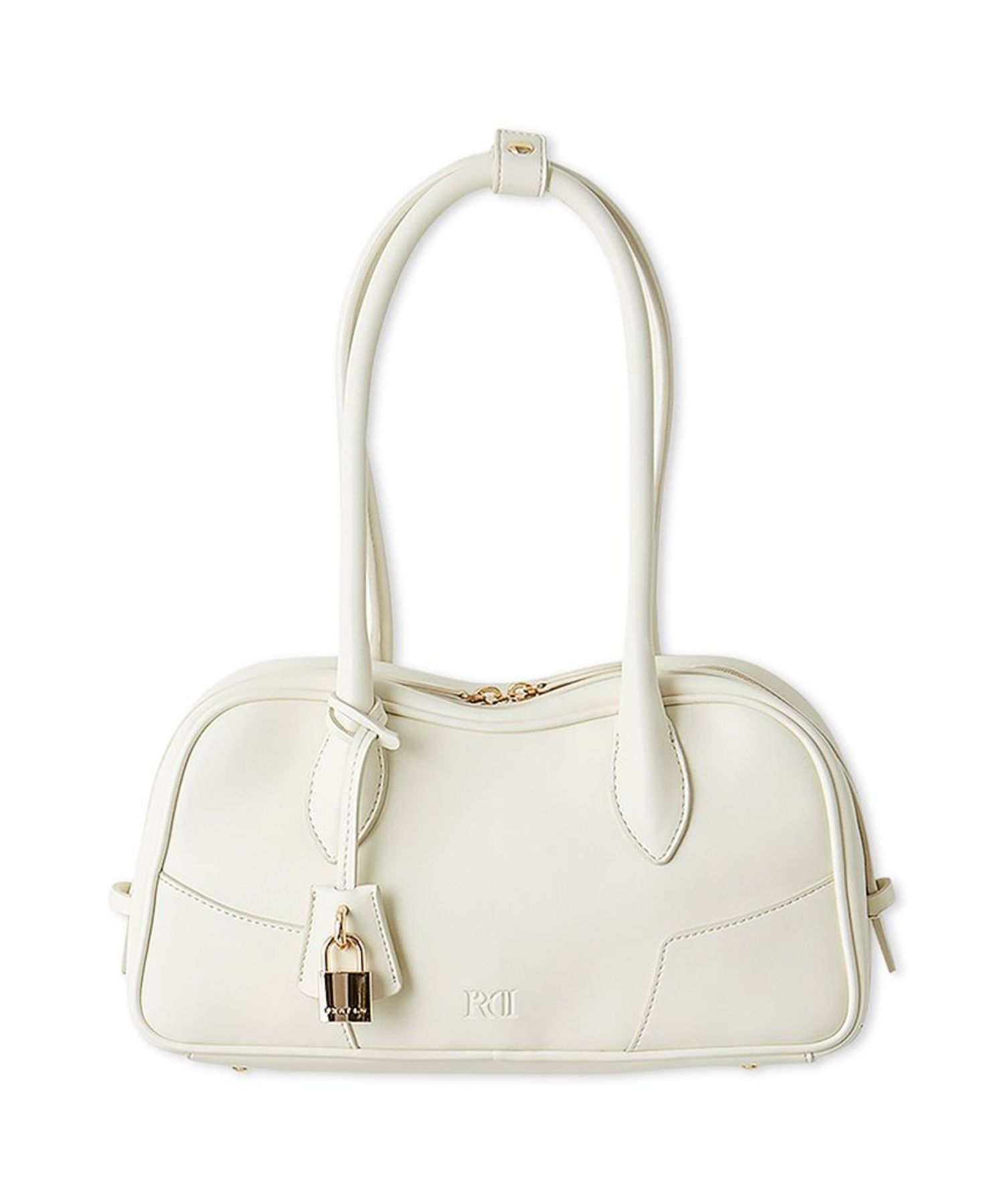 FRAY I.D - カーヴィーボストンバッグ (ホワイト ) 合成皮革