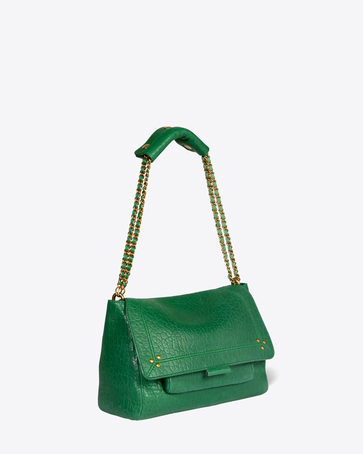 Lulu M Bag Jérôme Dreyfuss Green Leather | Medium Crossbody