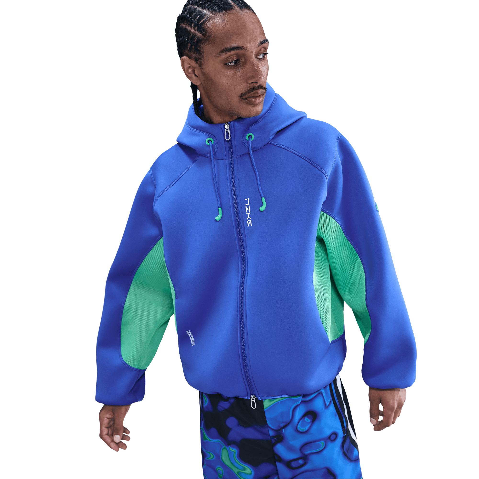 PROJECT F.R.O.G FULL ZIP HOODIE - HYPER ROYAL / GREEN SHOCK