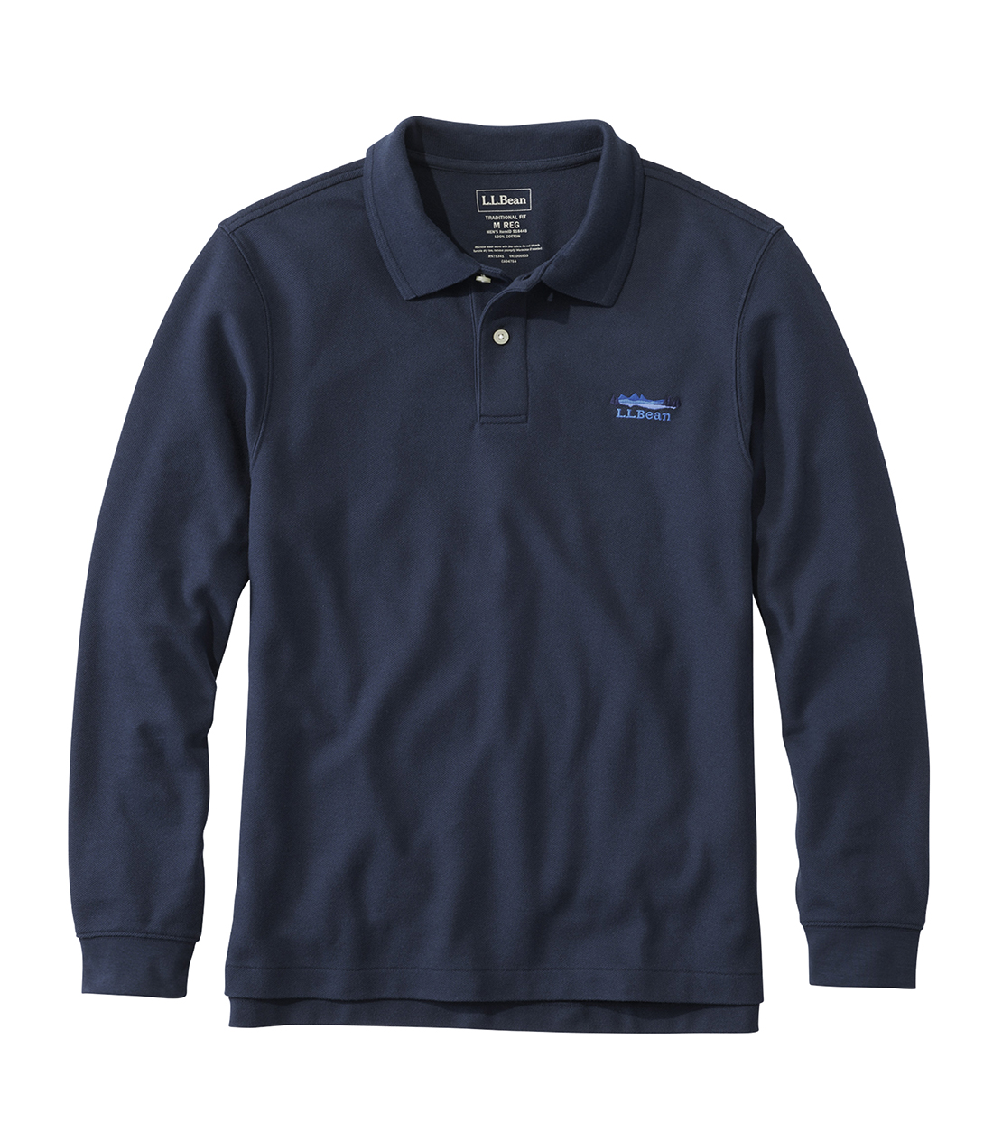 メンズ ジャパン・フィット ダブル・エル・ポロシャツ、長袖