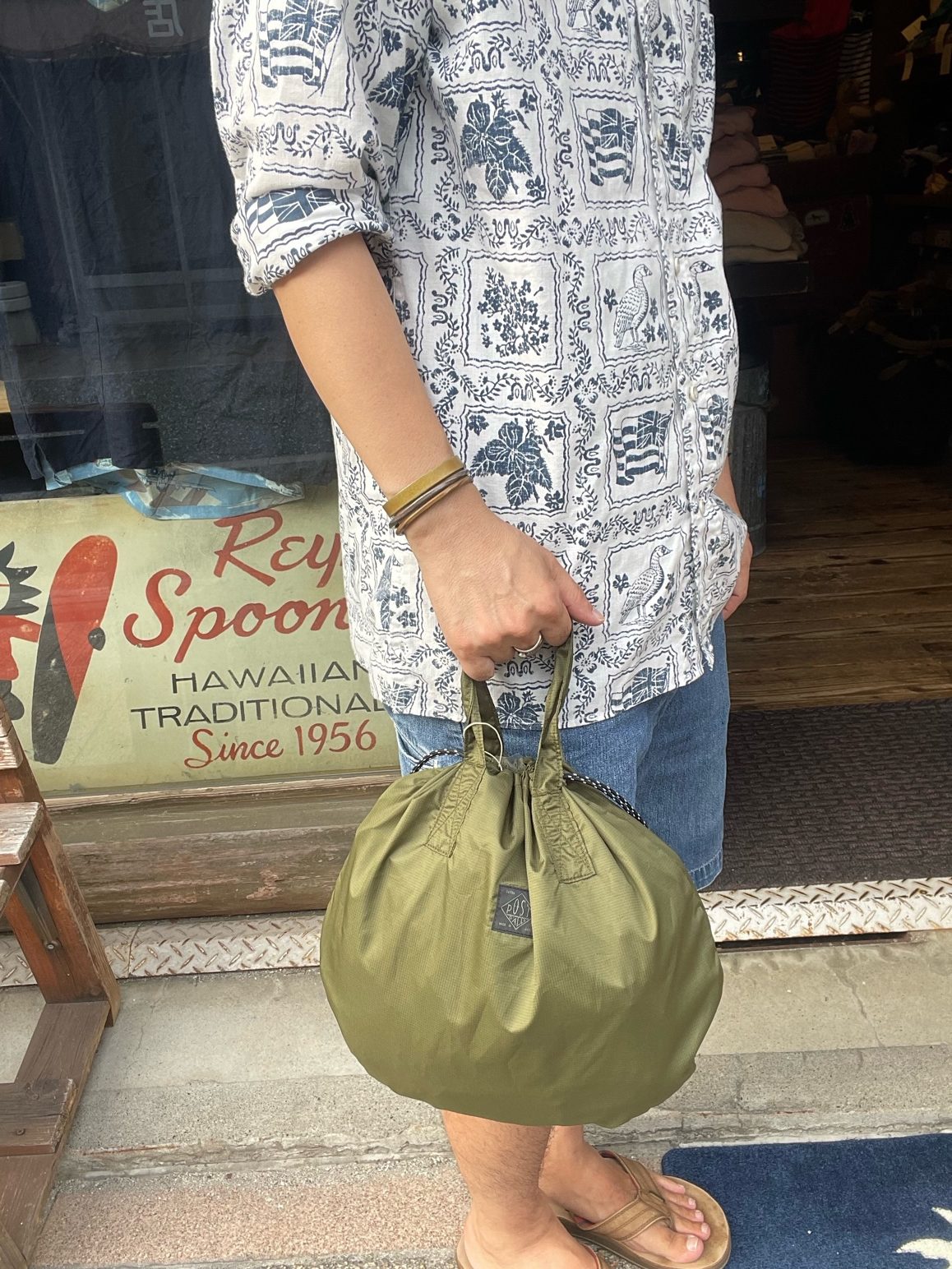 PO-4207 PACKABLE HELMET BAG 1-POLY RIPSTOP-OLIVE - Little Island