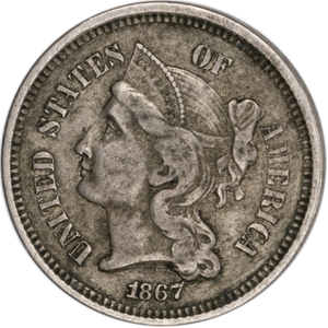 Three Cent - Three Cent Nickel - 1867 VF | Littleton Coin Company