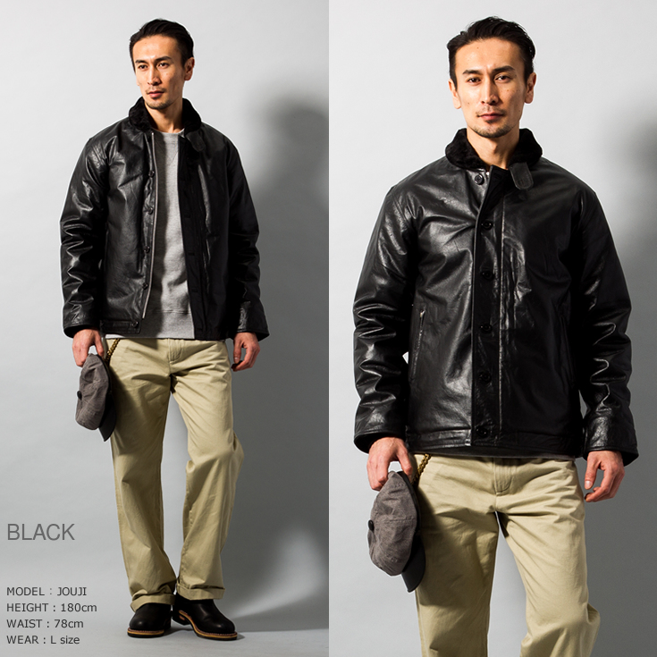 Horn Works 本革 レザーN-1デッキジャケット メンズ ホーンワークス