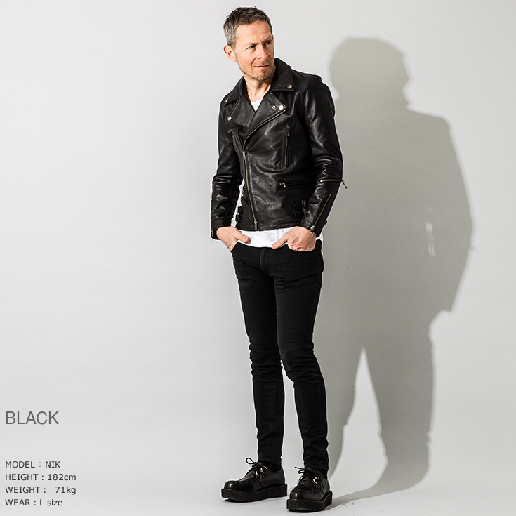 Liugoo Leathers 本革 UKダブルライダースジャケット メンズ