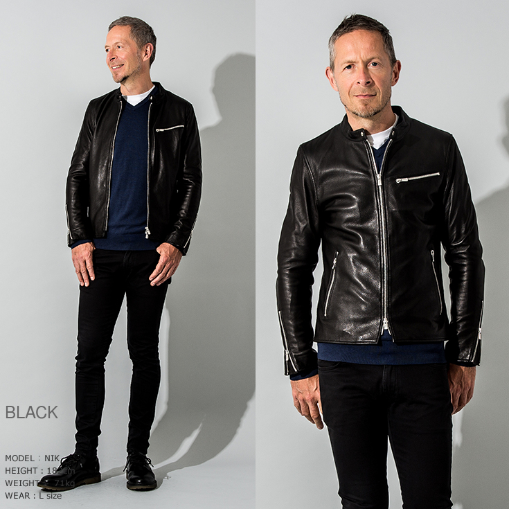 FILLMORE 本革 ディアスキンシングルライダースジャケット メンズ