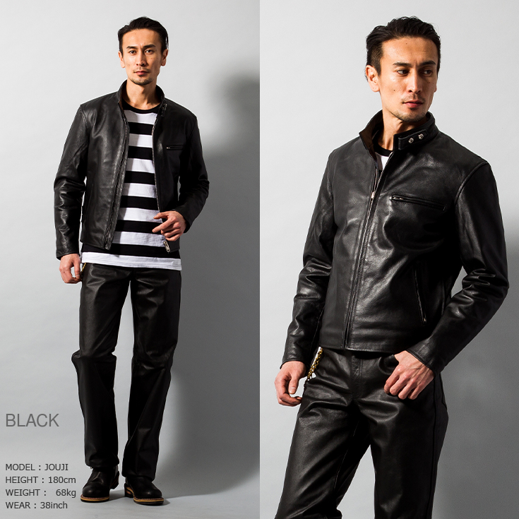 Horn Works 本革 USタイプ シングルライダースジャケット メンズ