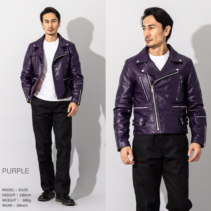 Horn Works 本革 UKタイプ ダブルライダースジャケット メンズ ホーン