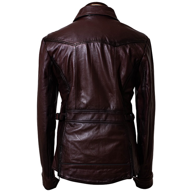 JUVENTUS 本革 手染めシングルライダースジャケット メンズ ユベントス