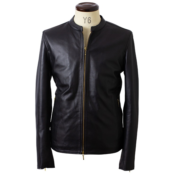 LIUGOO 本革 シングルライダースジャケット メンズ リューグー SRS13B