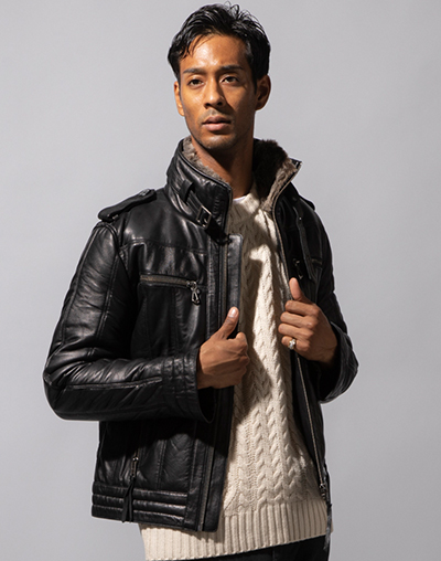 WING-NECK COLLAR SINGLE MEN - レザージャケット 革ジャン 本革専門