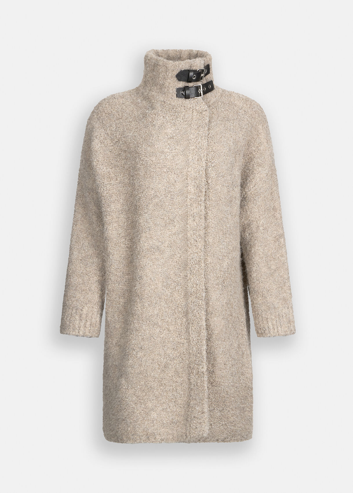 Bouclé knit coat colour dark beige | Liu Jo