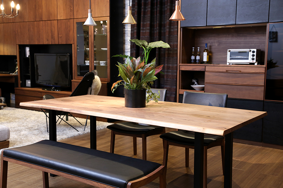 at will（アットウィル）ダイニングテーブル（耳付き）［150-200×90