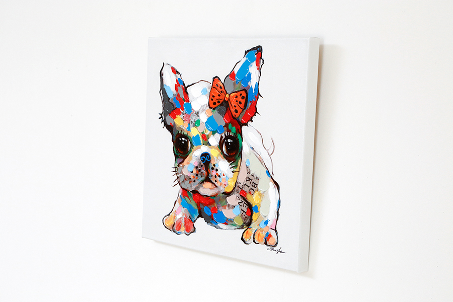 パピーウィズリボン 50×50cm - アート・インテリア絵画の通販