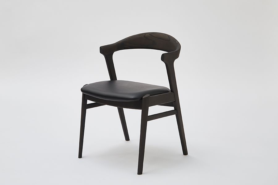 go（ゴウ）アームチェア OAK インクブラック（PVC） - ダイニング