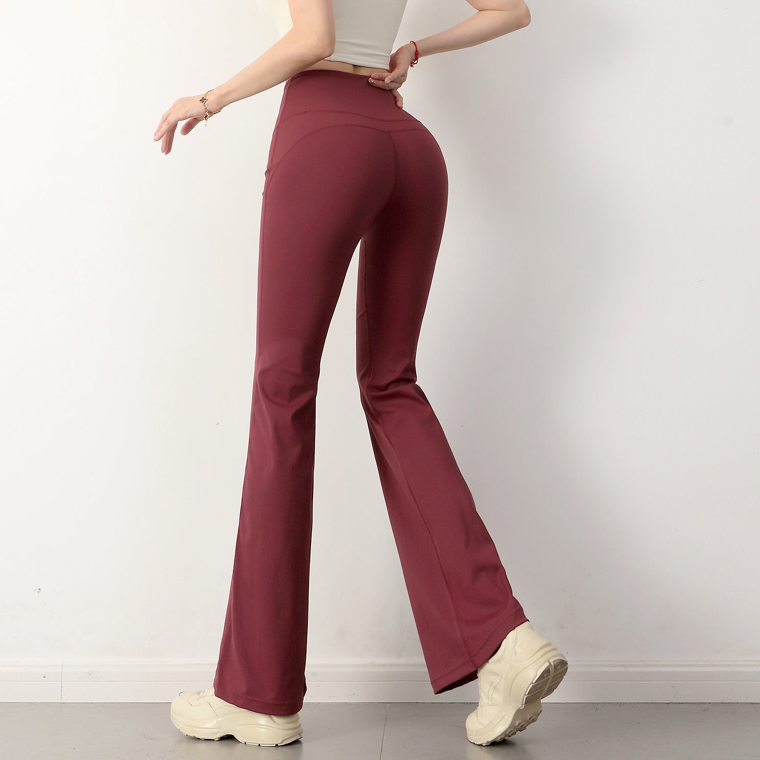 フレアパンツ ヨガパンツ 美尻 ヒップアップ ハイウエスト 吸汗速乾 細