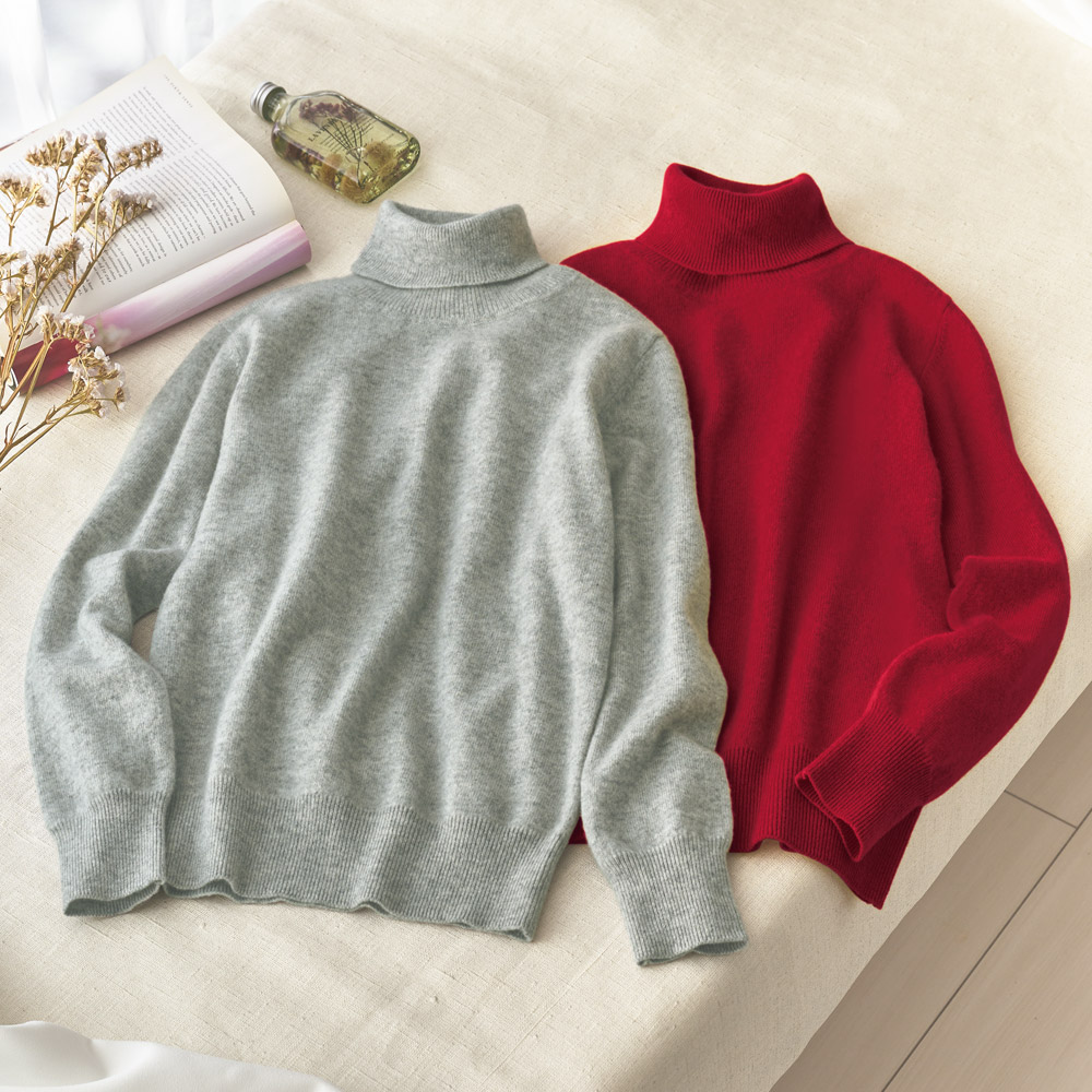 アトリエシックス カシミヤタートルネックプルオーバー | ライトアップ