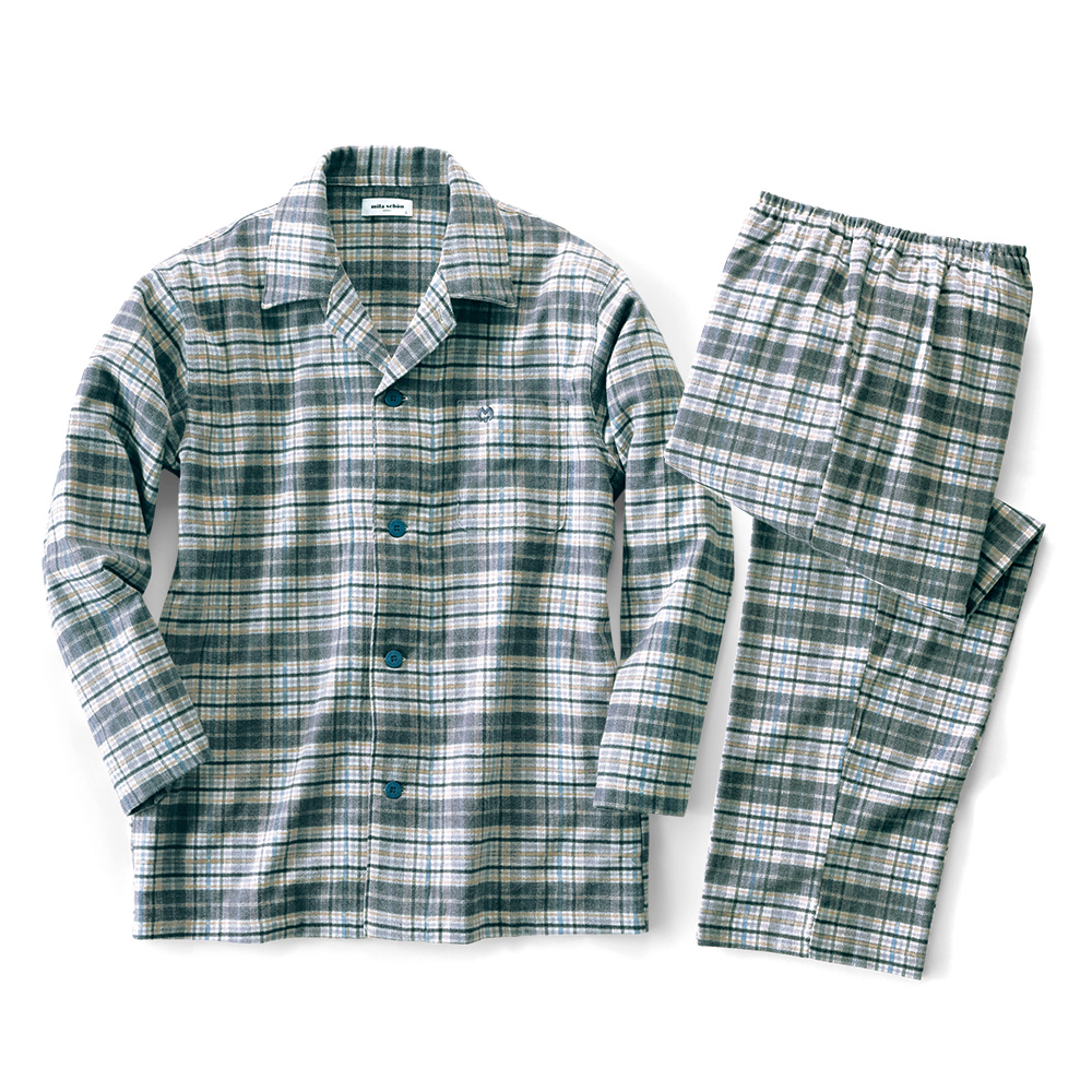 ミラ・ショーン 中空糸使いの暖かネルチェックパジャマ | ライトアップ