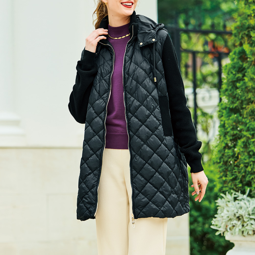 ニパル社 異素材コンビのダウンジャケット | ライトアップオンラインストア