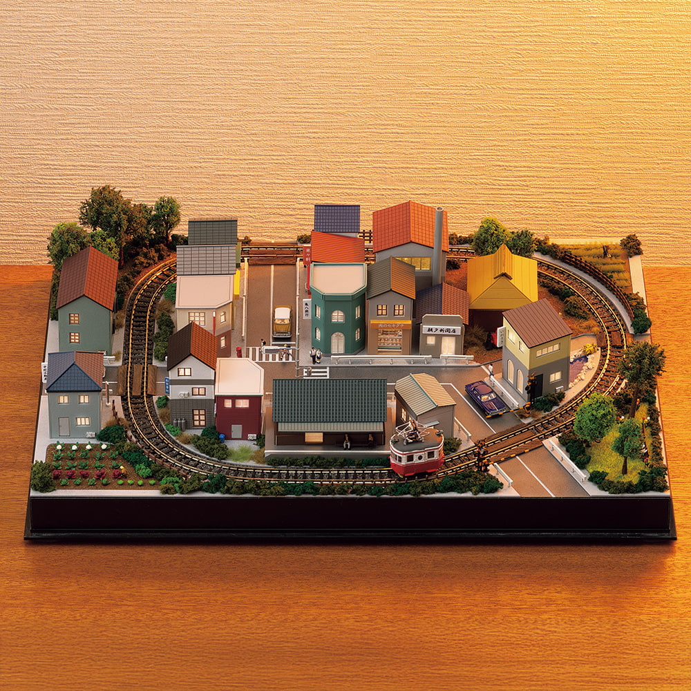 さかつうギャラリー ジオラマ作品「懐かしの街並み」 | ライトアップ