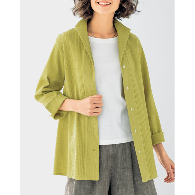 ヤッコマリカルド マイクロ総ピンタックジャケット | ライトアップ