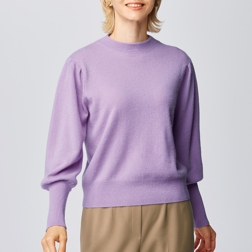 アトリエシックス カシミヤハイネックニットプルオーバー | ライト