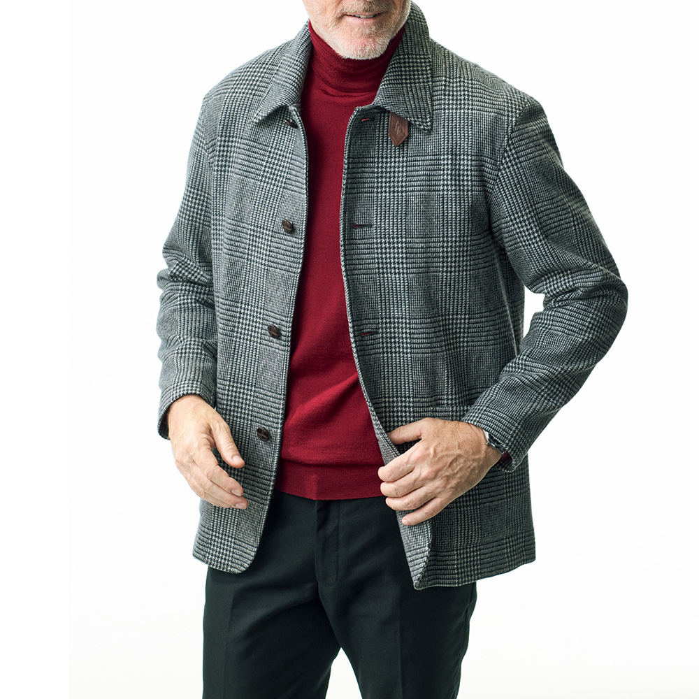 マッセルバラ アルパカ混・グレンチェックカントリージャケット