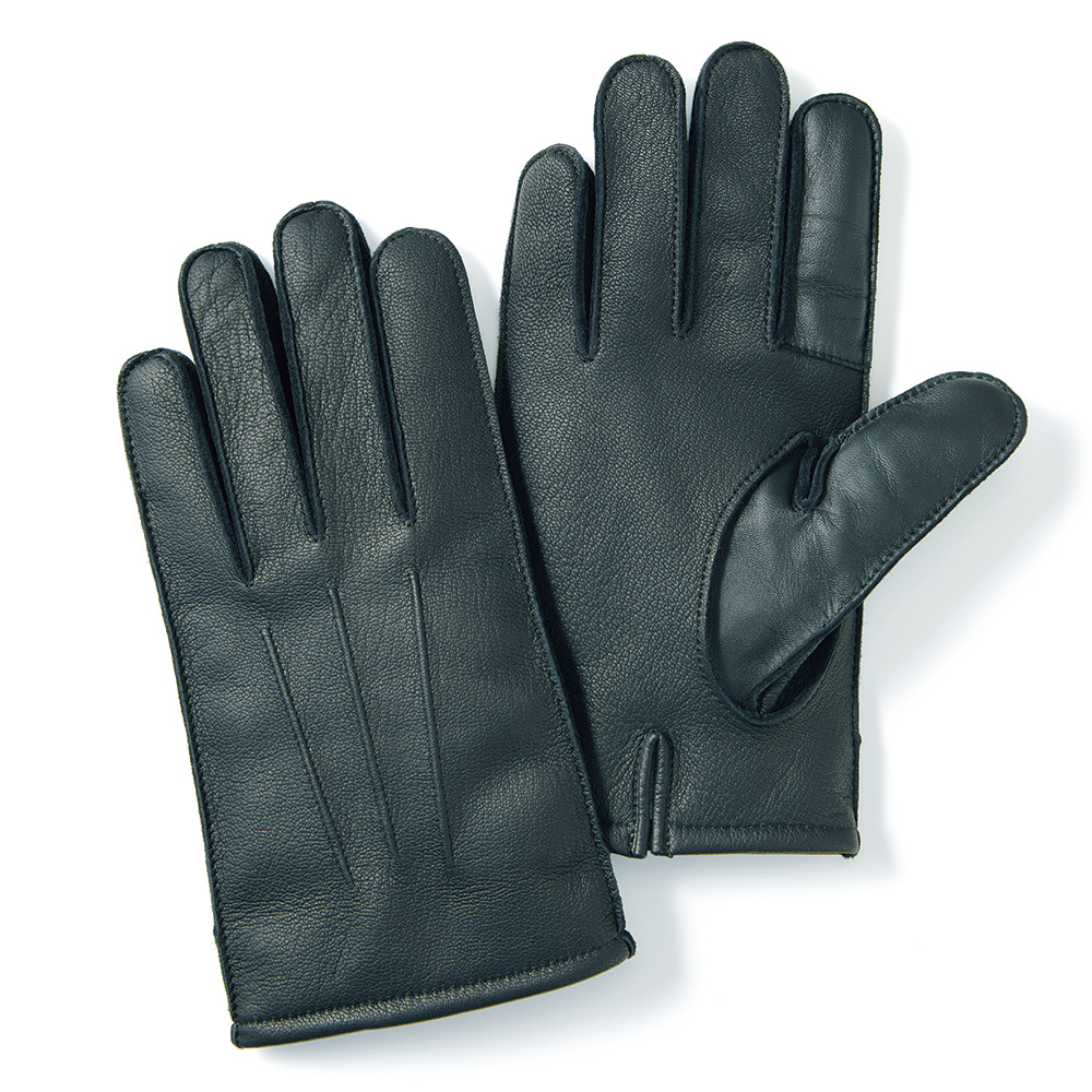 クロダ カシミヤ裏地の鹿革手袋／紳士用／タッチパネル対応 | ライト